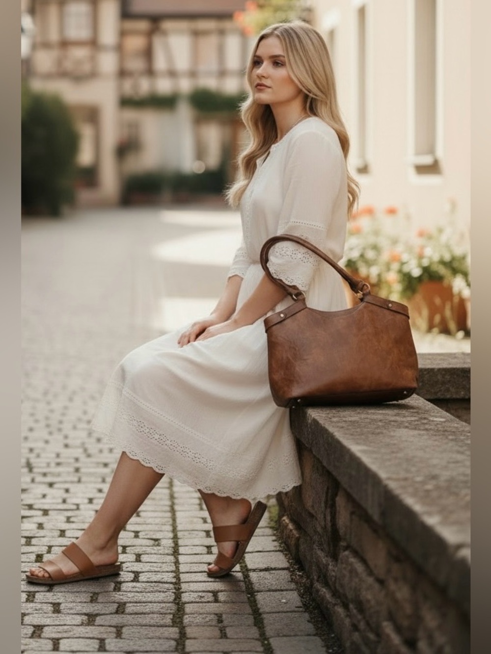 Bueno Brown Shoulder Bag GUC - Picture 3 of 8
